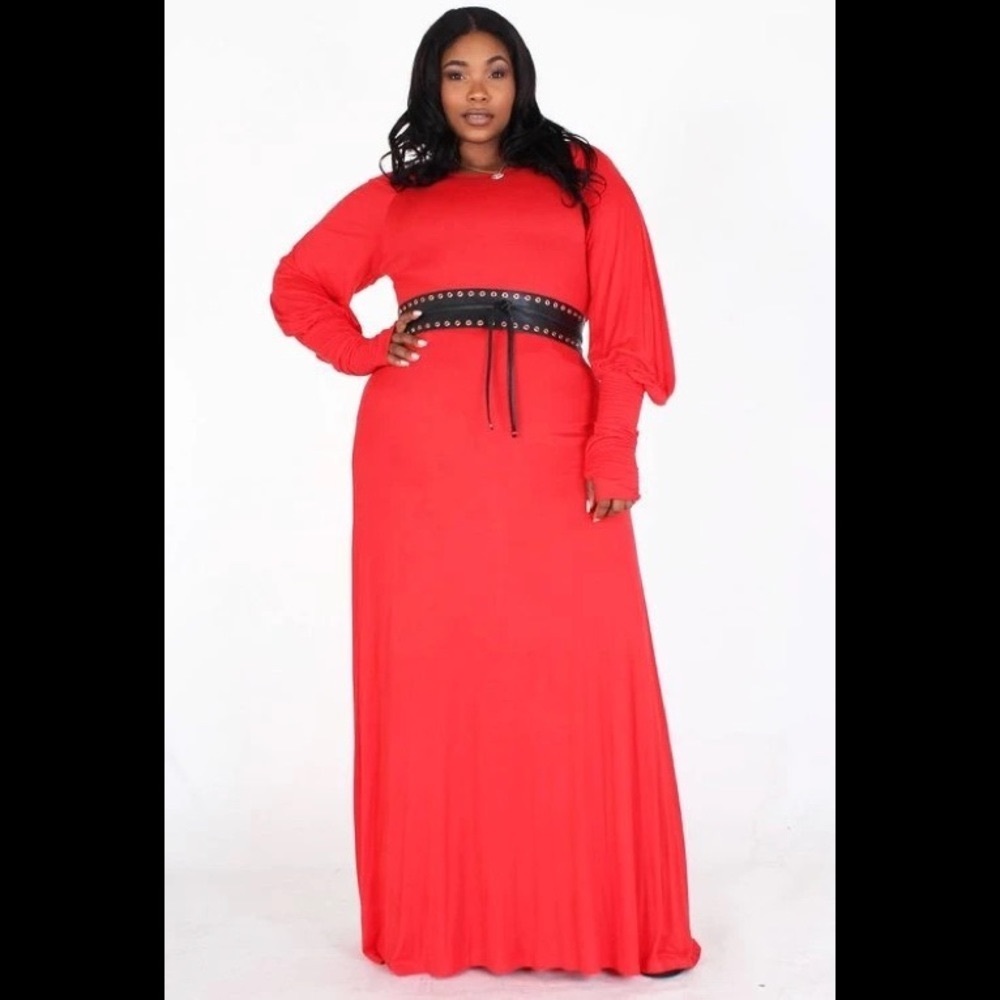 Bubble Sleeve Maxi Dress